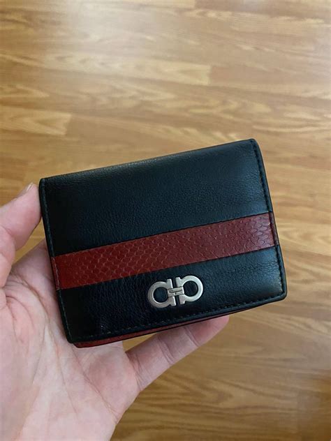 ferragamo cheap wallet red half best|ferragamo card holder.